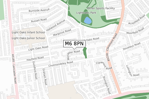 M6 8PN map - large scale - OS Open Zoomstack (Ordnance Survey)