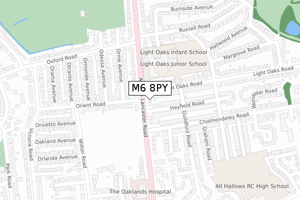 M6 8PY map - large scale - OS Open Zoomstack (Ordnance Survey)