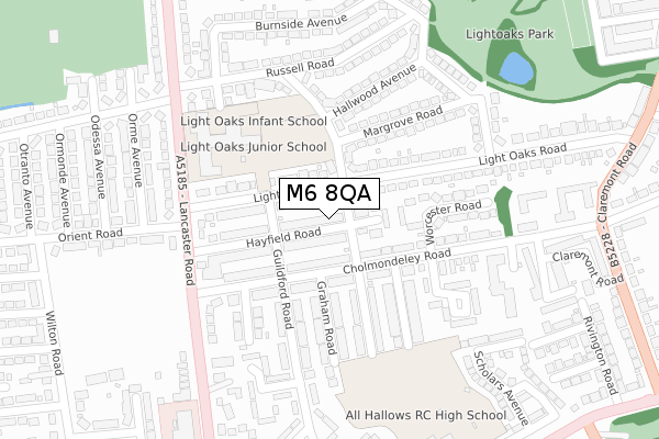 M6 8QA map - large scale - OS Open Zoomstack (Ordnance Survey)