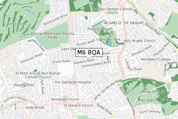 M6 8QA map - small scale - OS Open Zoomstack (Ordnance Survey)