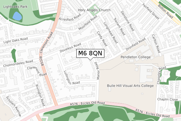 M6 8QN map - large scale - OS Open Zoomstack (Ordnance Survey)