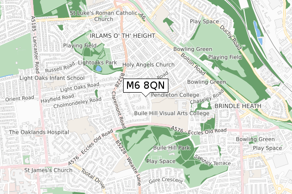 M6 8QN map - small scale - OS Open Zoomstack (Ordnance Survey)