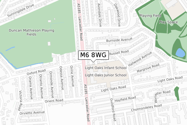 M6 8WG map - large scale - OS Open Zoomstack (Ordnance Survey)