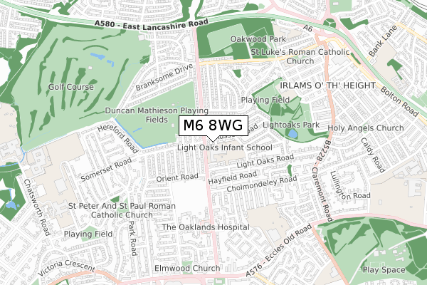 M6 8WG map - small scale - OS Open Zoomstack (Ordnance Survey)