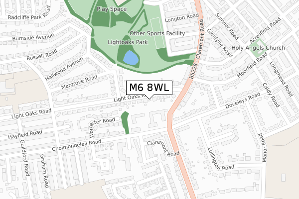M6 8WL map - large scale - OS Open Zoomstack (Ordnance Survey)