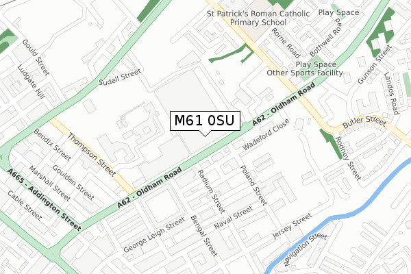 M61 0SU map - large scale - OS Open Zoomstack (Ordnance Survey)