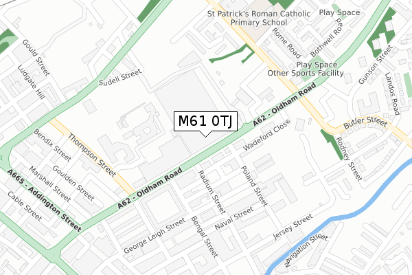 M61 0TJ map - large scale - OS Open Zoomstack (Ordnance Survey)