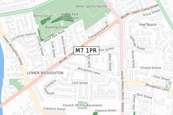 M7 1PR map - large scale - OS Open Zoomstack (Ordnance Survey)