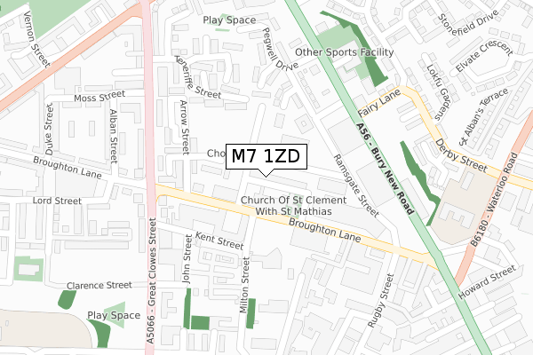 M7 1ZD map - large scale - OS Open Zoomstack (Ordnance Survey) M7 1ZD map - large scale - OS Open Zoomstack (Ordnance Survey)