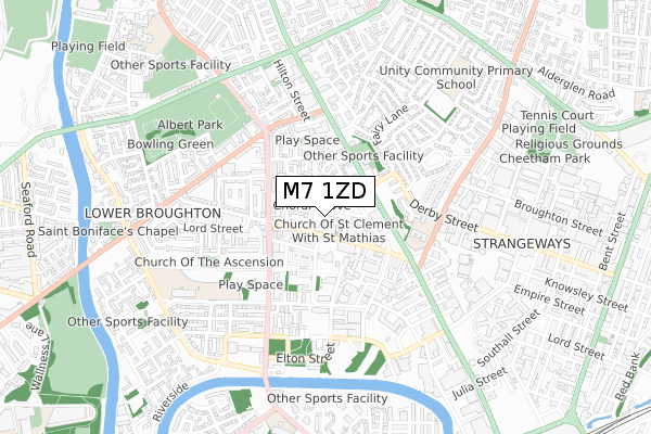 M7 1ZD map - small scale - OS Open Zoomstack (Ordnance Survey) M7 1ZD map - small scale - OS Open Zoomstack (Ordnance Survey)