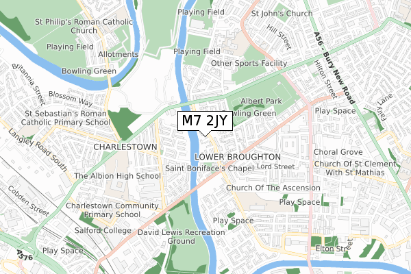 M7 2JY map - small scale - OS Open Zoomstack (Ordnance Survey) M7 2JY map - small scale - OS Open Zoomstack (Ordnance Survey)