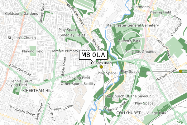 M8 0UA map - small scale - OS Open Zoomstack (Ordnance Survey) M8 0UA map - small scale - OS Open Zoomstack (Ordnance Survey)