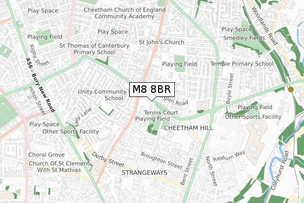 M8 8BR map - small scale - OS Open Zoomstack (Ordnance Survey) M8 8BR map - small scale - OS Open Zoomstack (Ordnance Survey)