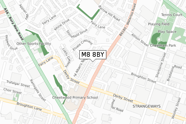 M8 8BY map - large scale - OS Open Zoomstack (Ordnance Survey)