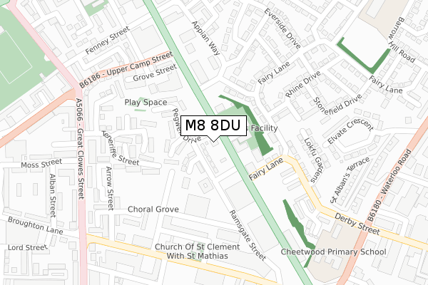 M8 8DU map - large scale - OS Open Zoomstack (Ordnance Survey)