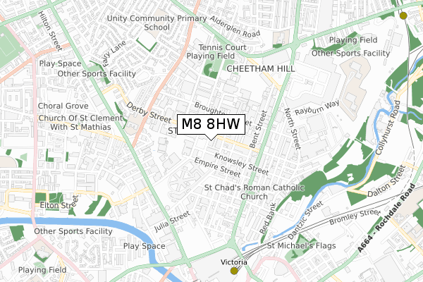M8 8HW map - small scale - OS Open Zoomstack (Ordnance Survey)
