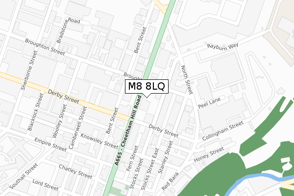 M8 8LQ map - large scale - OS Open Zoomstack (Ordnance Survey)