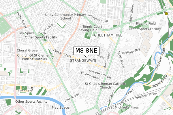 M8 8NE map - small scale - OS Open Zoomstack (Ordnance Survey) M8 8NE map - small scale - OS Open Zoomstack (Ordnance Survey)