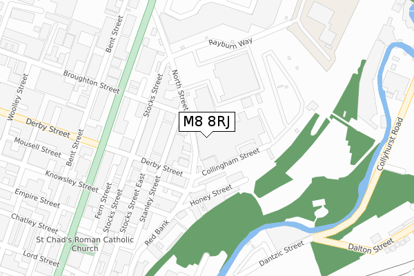 M8 8RJ map - large scale - OS Open Zoomstack (Ordnance Survey)