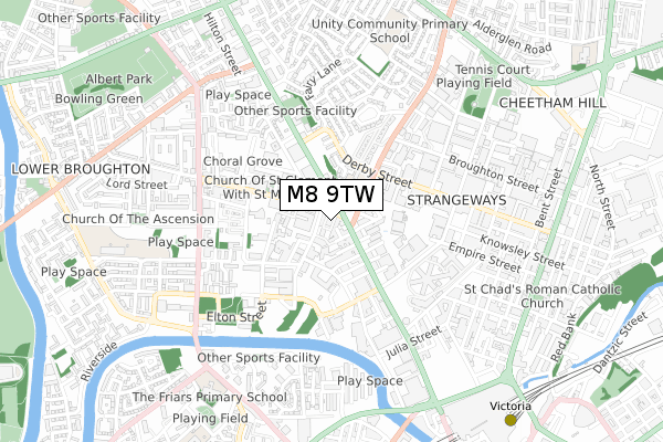 M8 9TW map - small scale - OS Open Zoomstack (Ordnance Survey)