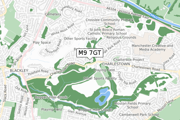 M9 7GT map - small scale - OS Open Zoomstack (Ordnance Survey)