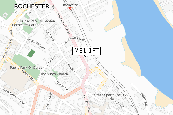 ME1 1FT map - large scale - OS Open Zoomstack (Ordnance Survey)