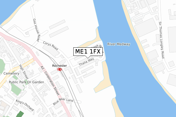 ME1 1FX map - large scale - OS Open Zoomstack (Ordnance Survey)