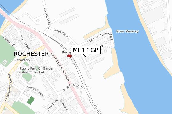 ME1 1GP map - large scale - OS Open Zoomstack (Ordnance Survey)