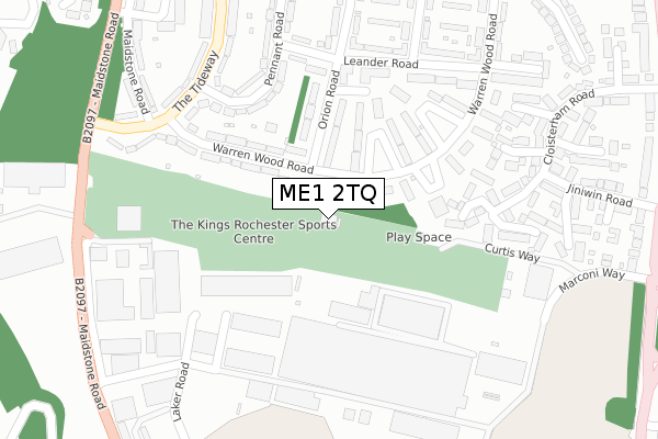 ME1 2TQ map - large scale - OS Open Zoomstack (Ordnance Survey)