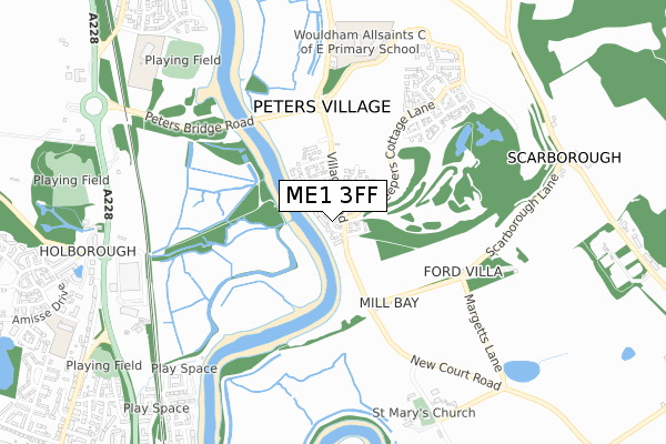 ME1 3FF map - small scale - OS Open Zoomstack (Ordnance Survey)