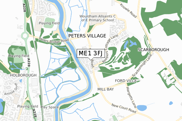 ME1 3FJ map - small scale - OS Open Zoomstack (Ordnance Survey)