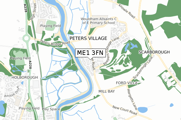 ME1 3FN map - small scale - OS Open Zoomstack (Ordnance Survey)