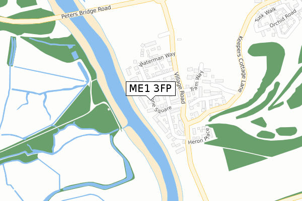 ME1 3FP map - large scale - OS Open Zoomstack (Ordnance Survey)