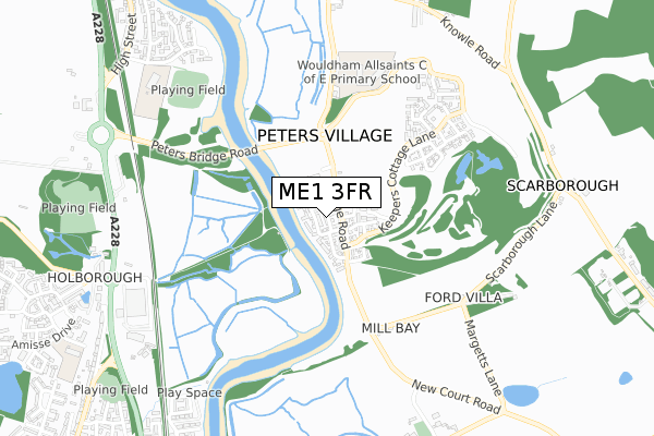 ME1 3FR map - small scale - OS Open Zoomstack (Ordnance Survey)