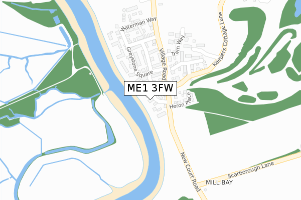 ME1 3FW map - large scale - OS Open Zoomstack (Ordnance Survey)