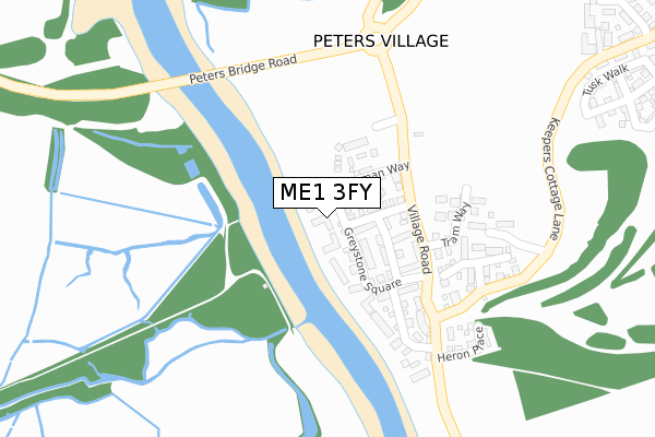 ME1 3FY map - large scale - OS Open Zoomstack (Ordnance Survey)