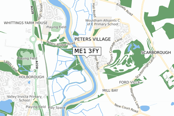 ME1 3FY map - small scale - OS Open Zoomstack (Ordnance Survey)