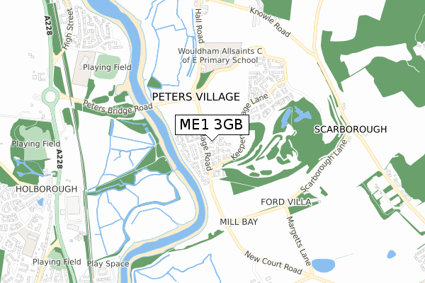 ME1 3GB map - small scale - OS Open Zoomstack (Ordnance Survey)