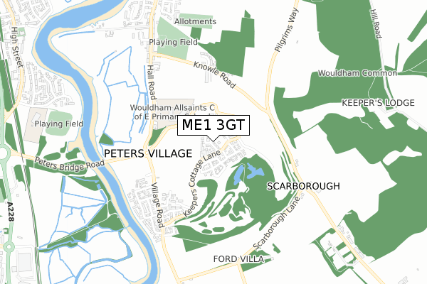 ME1 3GT map - small scale - OS Open Zoomstack (Ordnance Survey)