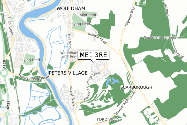 ME1 3RE map - small scale - OS Open Zoomstack (Ordnance Survey)