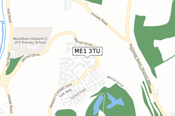 ME1 3TU map - large scale - OS Open Zoomstack (Ordnance Survey)