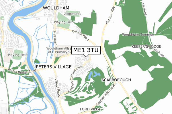 ME1 3TU map - small scale - OS Open Zoomstack (Ordnance Survey)