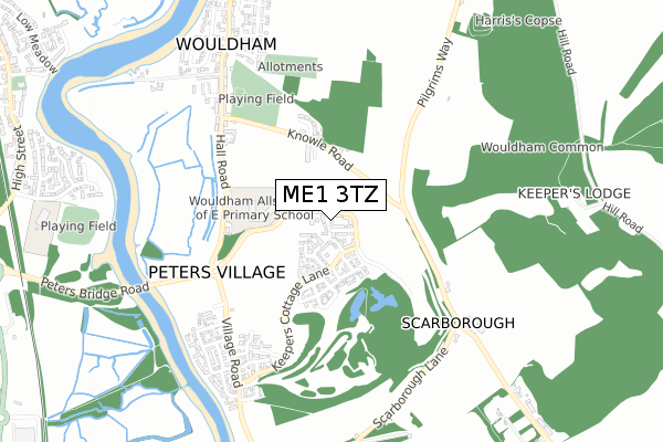 ME1 3TZ map - small scale - OS Open Zoomstack (Ordnance Survey)