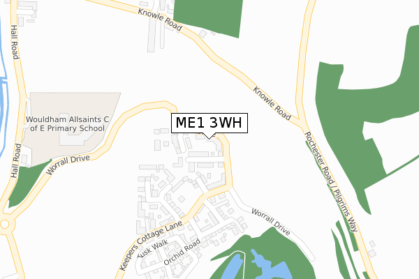 ME1 3WH map - large scale - OS Open Zoomstack (Ordnance Survey)