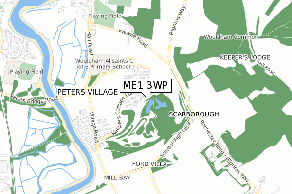 ME1 3WP map - small scale - OS Open Zoomstack (Ordnance Survey)