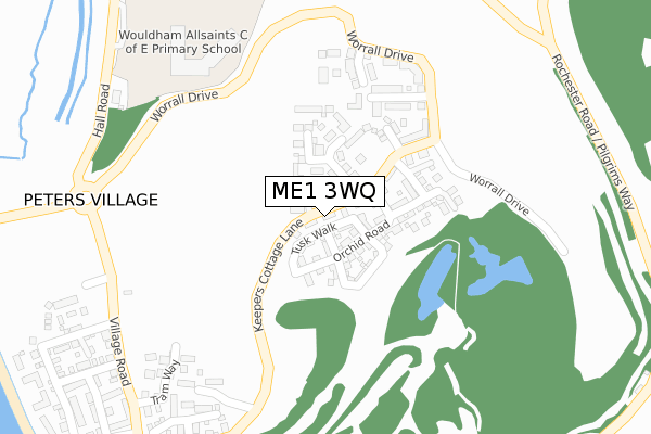 ME1 3WQ map - large scale - OS Open Zoomstack (Ordnance Survey)