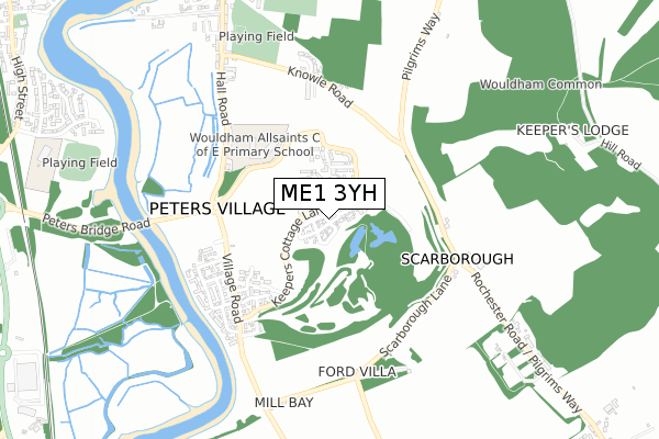 ME1 3YH map - small scale - OS Open Zoomstack (Ordnance Survey)