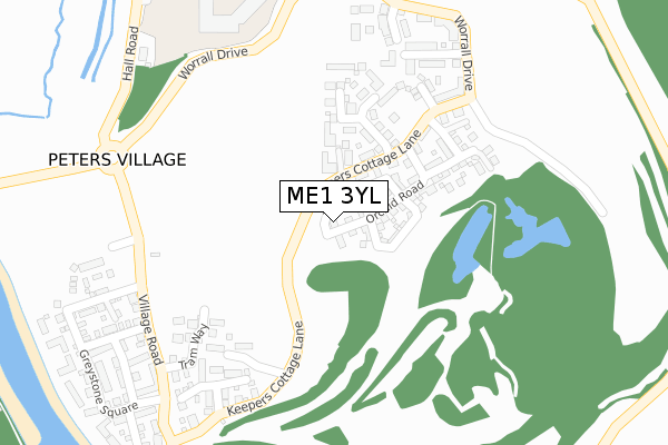 ME1 3YL map - large scale - OS Open Zoomstack (Ordnance Survey)