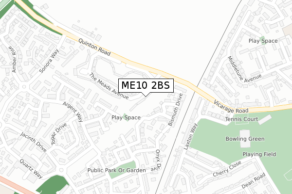 ME10 2BS map - large scale - OS Open Zoomstack (Ordnance Survey)