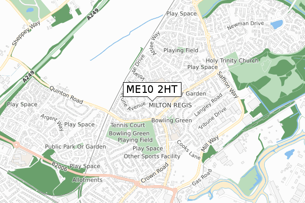 ME10 2HT map - small scale - OS Open Zoomstack (Ordnance Survey)